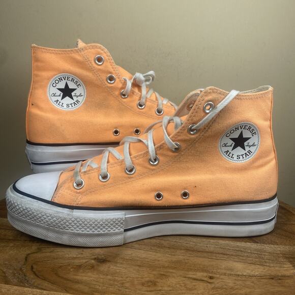 Converse Chuck Taylor AllStar Lift Platform Orange Womens Size 11 High Top Shoes - Picture 2 of 11